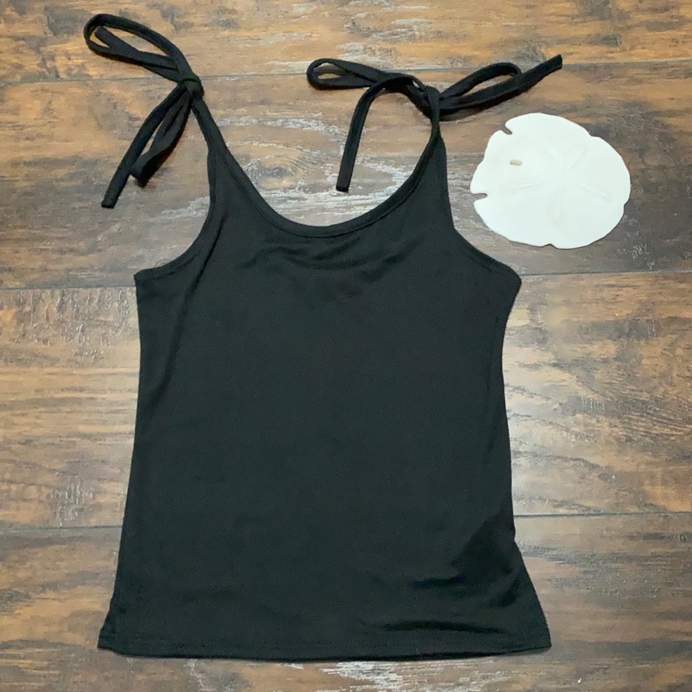 Brit & Bri black tie tank top XS